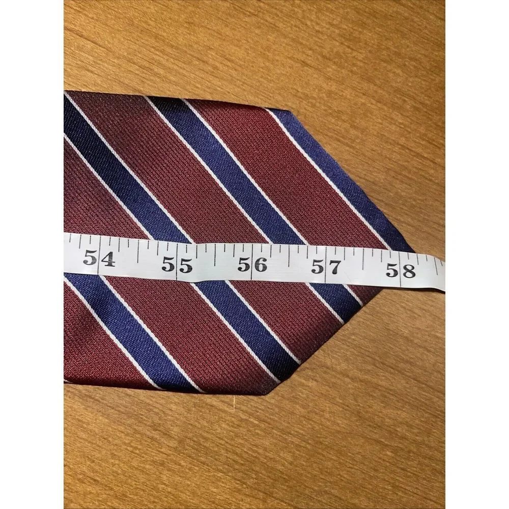 Beverly Hills Polo Club Necktie‎ Men Red Garnet Stripe Business Weddings Resort